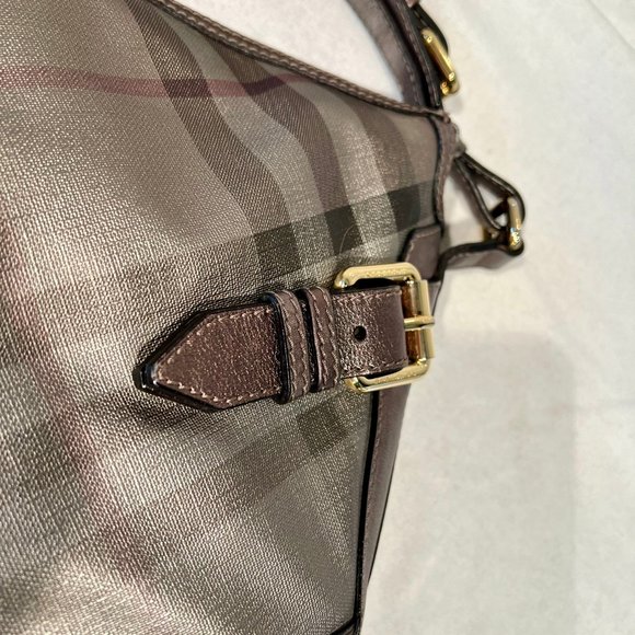 Burberry Silver Check and Leather Maiden Hobo Bag - Picture 7 of 12